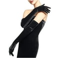 thumbnail image 1 of Gants pour Femmes, Mode Décontractée Satin Velours Soirée Longs, Longs Gants Satin, 1 of 2
