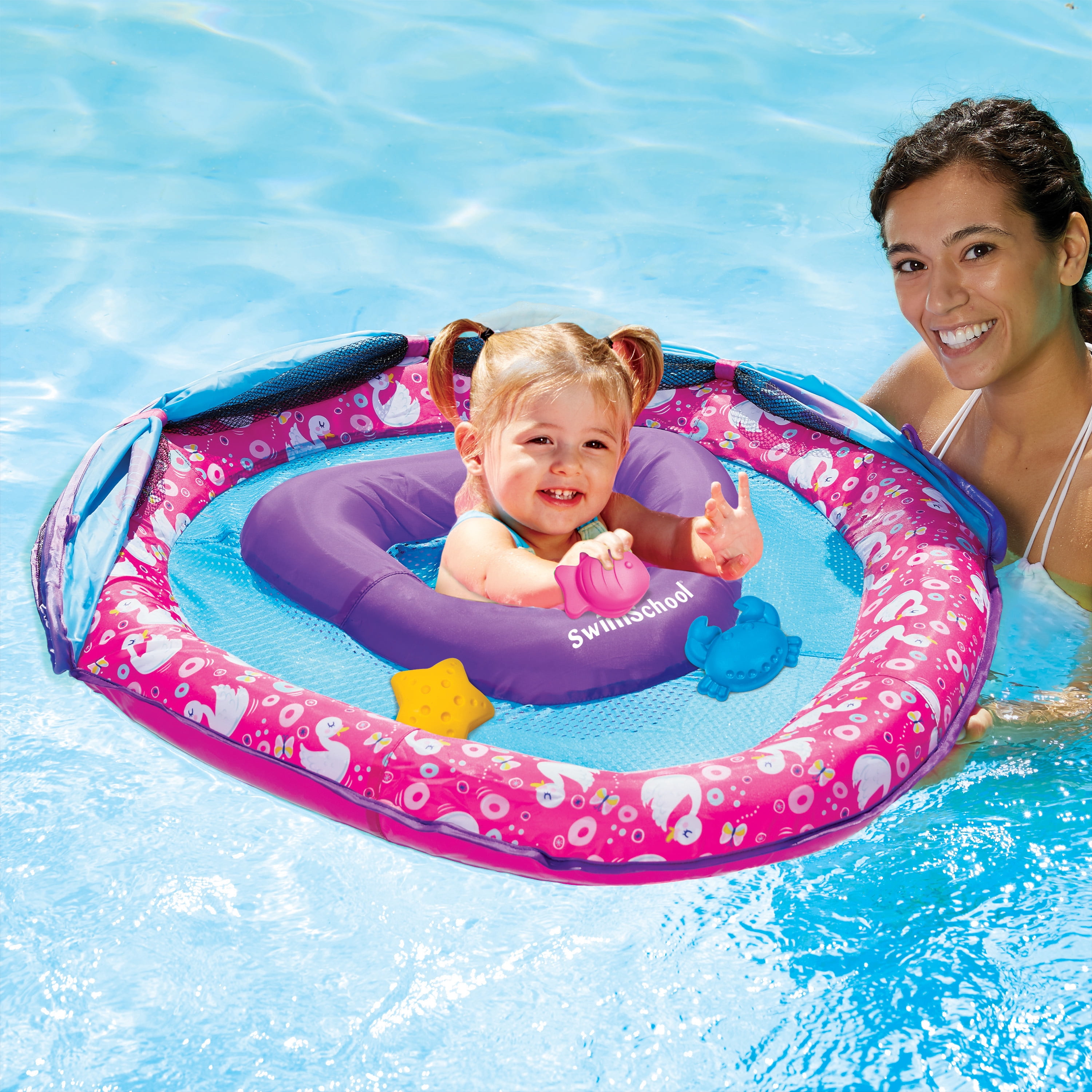 Swan Babyboat with Perfect Fit Seat with 3 Toys