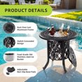 thumbnail image 2 of Yoneston 21" Cast Aluminum Round Patio Table with Removable Ice Bucket, Rustproof Outdoor Patio Bar Table for Patio, Balcony, Garden, Poolside, Black, 2 of 7