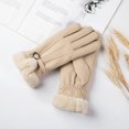 thumbnail image 1 of Guantes de terciopelo cálidos de invierno para mujer, otoño e invierno, para montar al aire libre, pantalla táctil, a prueba de viento, cálidos para conducir, 1 of 6