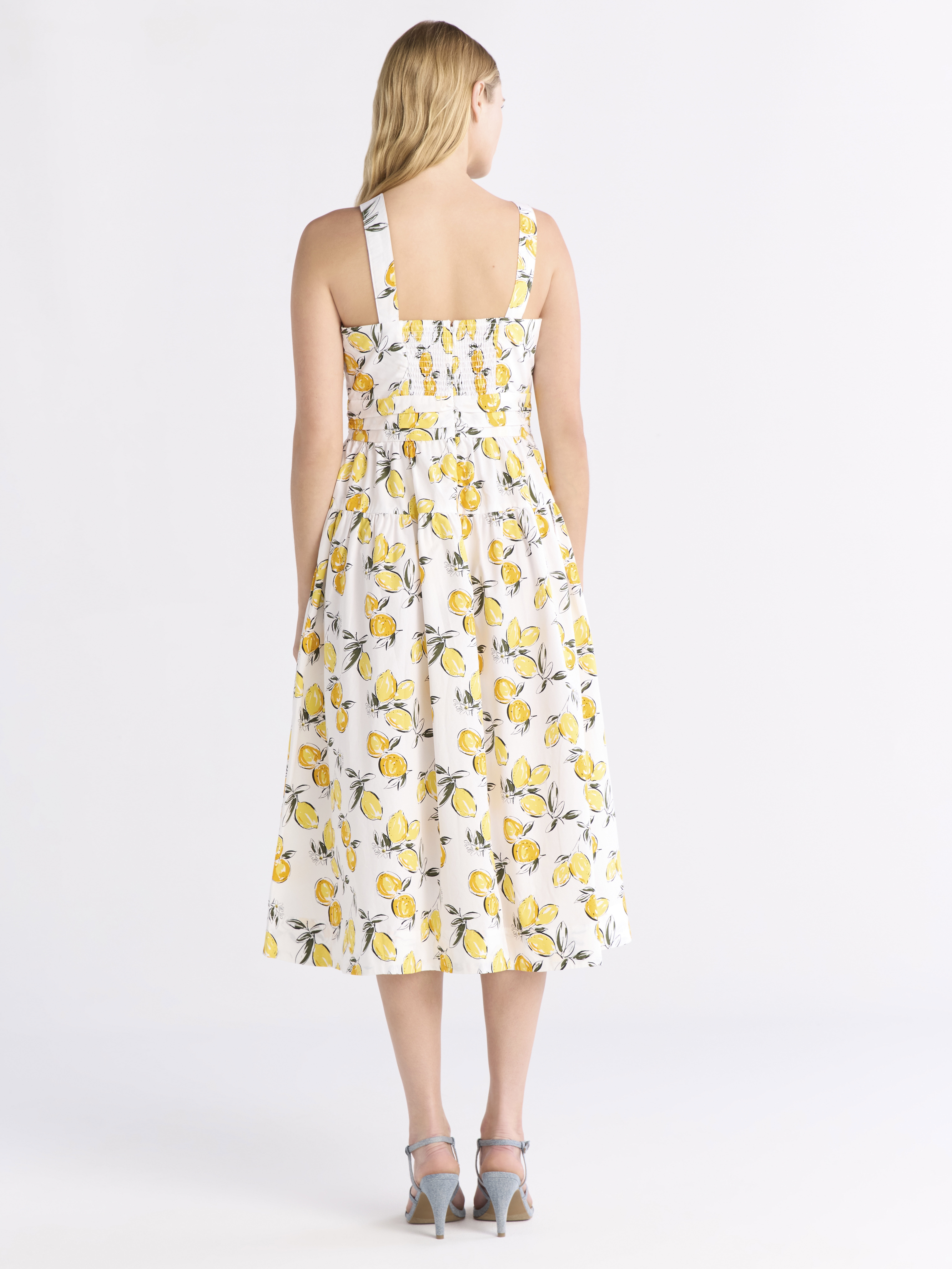 Free Assembly Women's Ruched Cutout Cotton Midi Dress, XS-XXL