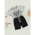 thumbnail image 3 of Bagilaanoe 2pcs Toddler Baby Boys Short Pants Set Letter Print Short Sleeve T Shirts Tops + Shorts 6M 112M 18M 24M 3T Kids Casual Summer Outfits, 3 of 9