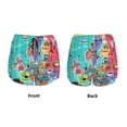 thumbnail image 3 of Fuzoiu Cartoon Map Of Europe Print Women's Athletic Shorts, Double-Layer Running Shorts with Pocket,Women's Workout Shorts for Yoga, Gym, and Workouts-Small, 3 of 7