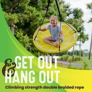 Swurfer Slice 40 Inch Outdoor Saucer Tree Swing Padded Edge, for Kids and Adults Holds up to 500 lbs