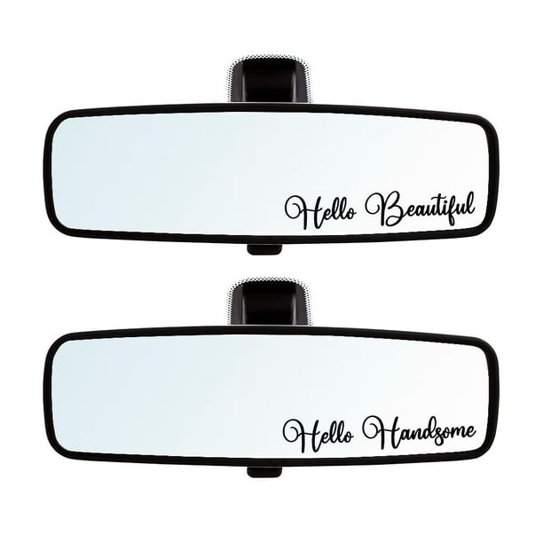 WIRESTER 2pcs Set Hello Beautiful & Hello Handsome Car Stickers Rear