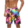 thumbnail image 2 of Mens Shorts Elastic Waist Drawstring Casual Hawaii Print Shorts Beach Shorts with Pockets Hiking Short, 2 of 5