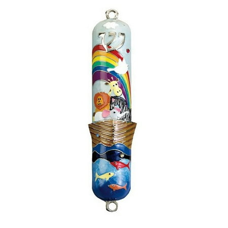 Enameled Mezuzah Noah's Ark Design 4"