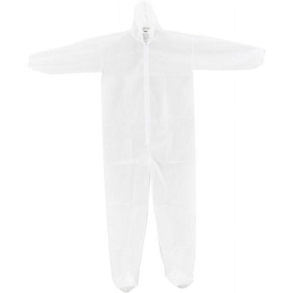 Global Industrial Disposable Polypropylene Coverall with Elastic Hood & Boots, White - 3XL - 25 per Case