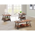 thumbnail image 1 of Wood Coffee Cocktail Sofa Table Matching End Table Set Metal Frame w/Storage Shelf, 1 of 10