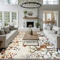 thumbnail image 3 of 5'x7' Area Rugs for Living Room Bedroom, Rustic Christmas Snowman Washable Rug Carpet Runner Indoor Outdoor, Xmas Snowflake Eucalyptus Leaves Non Slip Floor Mats Area Rug for Kitchen, Nursery, 3 of 8