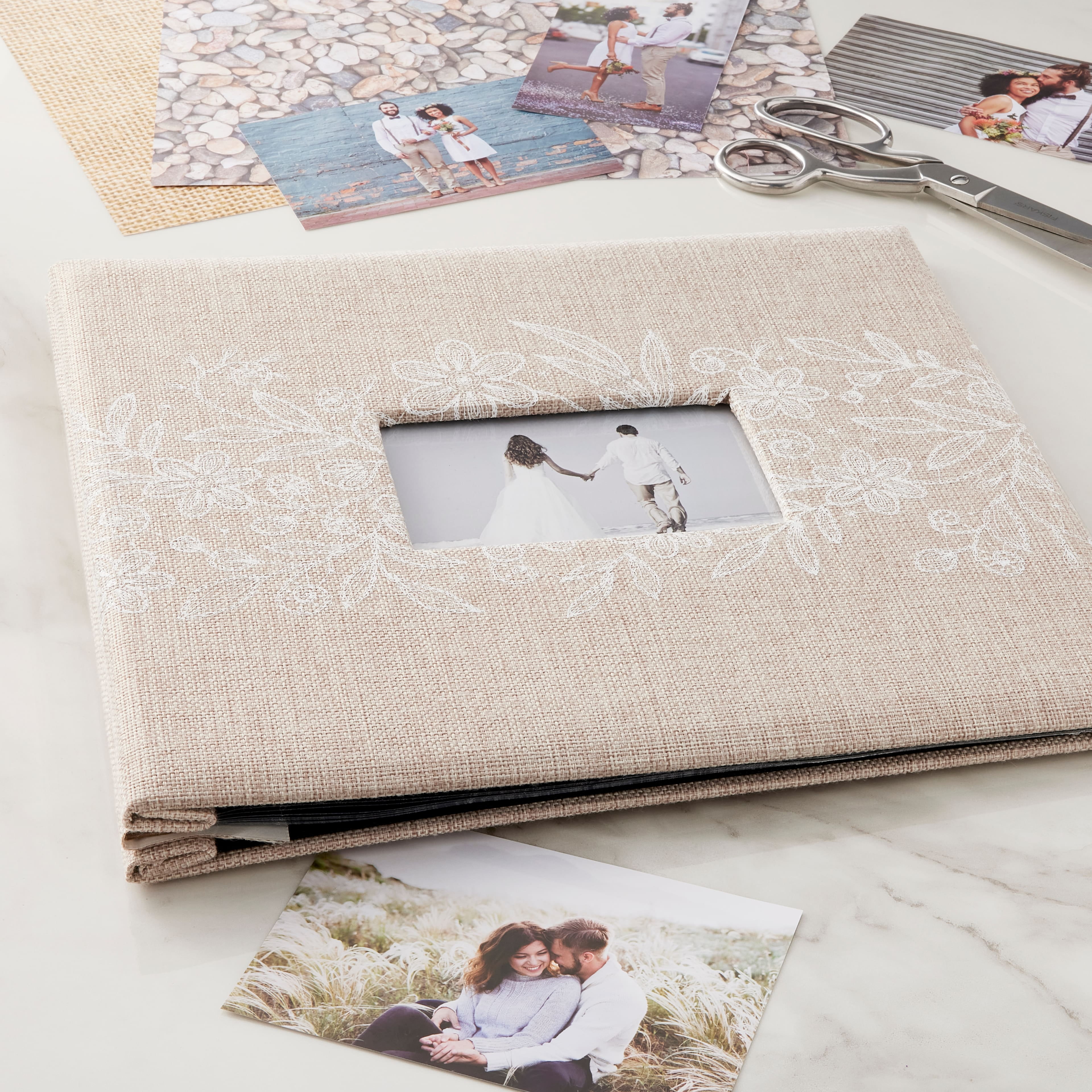 Recollections Floral Burlap Scrapbook Album, 6 Pack