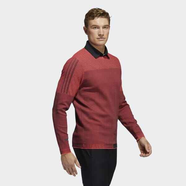 Adidas FJ9971 Golf Primeknit Pullover Sweater Black/Flash Red ( XL )