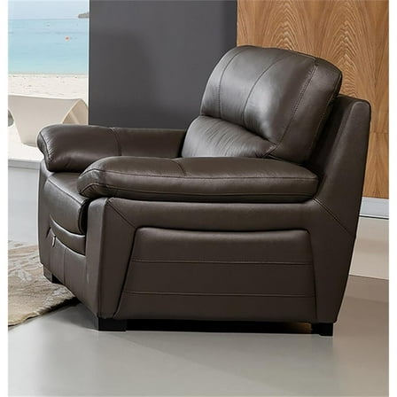 EK045 Taupe (Brown) Color With Italian Leather Chair