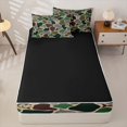 thumbnail image 4 of Castle Fairy Woodland Camo Shark Tile Zipper Full Size Comforter Sets with Fitted Sheet and 2 Pillowcases,Shark Silhouette Military Camo Seamless Print Zipper Bedding Set,Moss Gray,Reversible,4pcs, 4 of 6