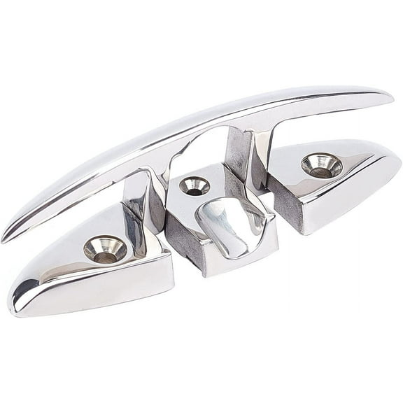 Boat Folding Cleat Stainless Steel Marine Flip Up Dock Cleat 5x1.7 Inch Flagpole Hook Sailboat Mast Lanyard Hook Mooring Accessories