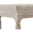thumbnail image 6 of Kmax 45.3" Upholstered Dining Room Bench, Rustic Living Room Ottoman Bench with Carved Pattern & Rustic White Brushed Rubber Wood Legs, Beige, 6 of 14