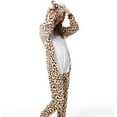 Leopard Print Animal Cosplay Onesie for Women 2024 Cute Hooded Lounge