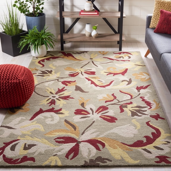 Safavieh Jardin Allieson Floral Wool Area Rug, Sage/Multi, 4' x 6'