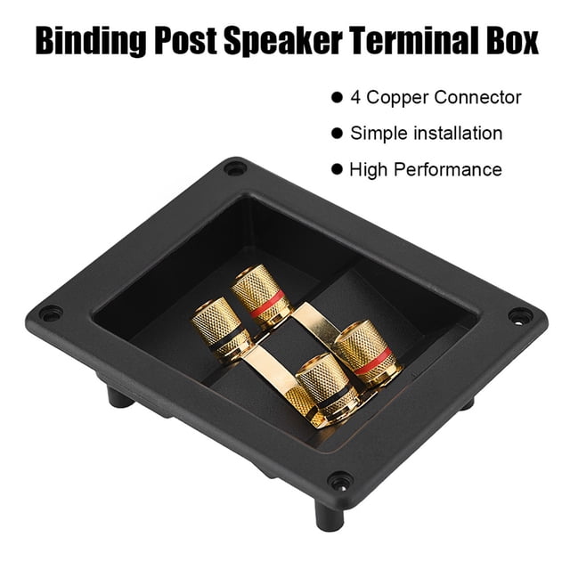 Speaker Terminal, Acoustic Components, Copper Terminal Box, Black Simple Installation Anti Rust Reliable Hotel Hall For Home