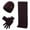 Wine, variant on Plain Rib Leather-Tag Knit Matching 3-Piece Set Beanie Scarf Touch Gloves Minimal Cut for Office Errands Blue