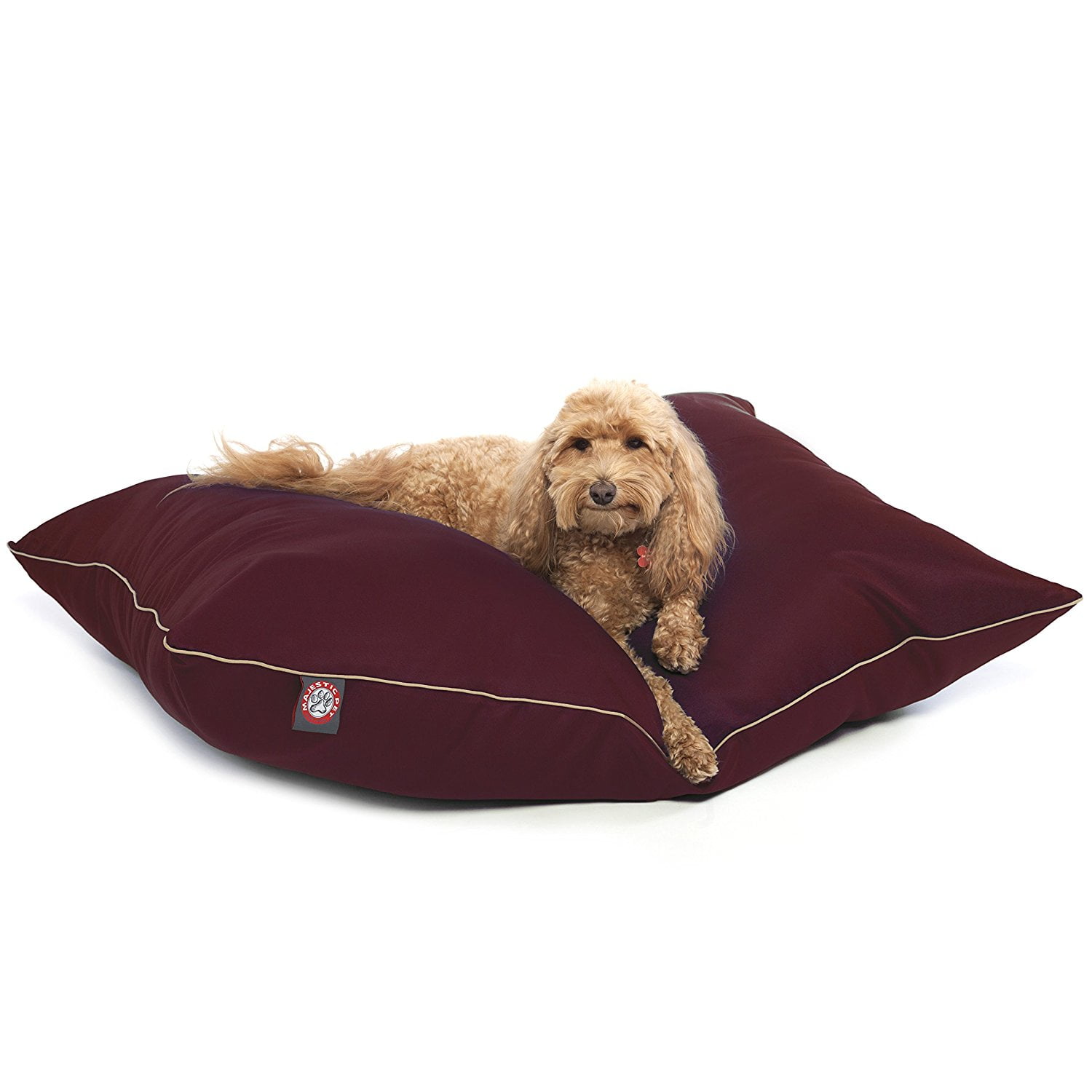 Majestic Pet Solid Color Super Value Dog Bed Machine Washable Burgundy Medium 28" x 35" x 7
