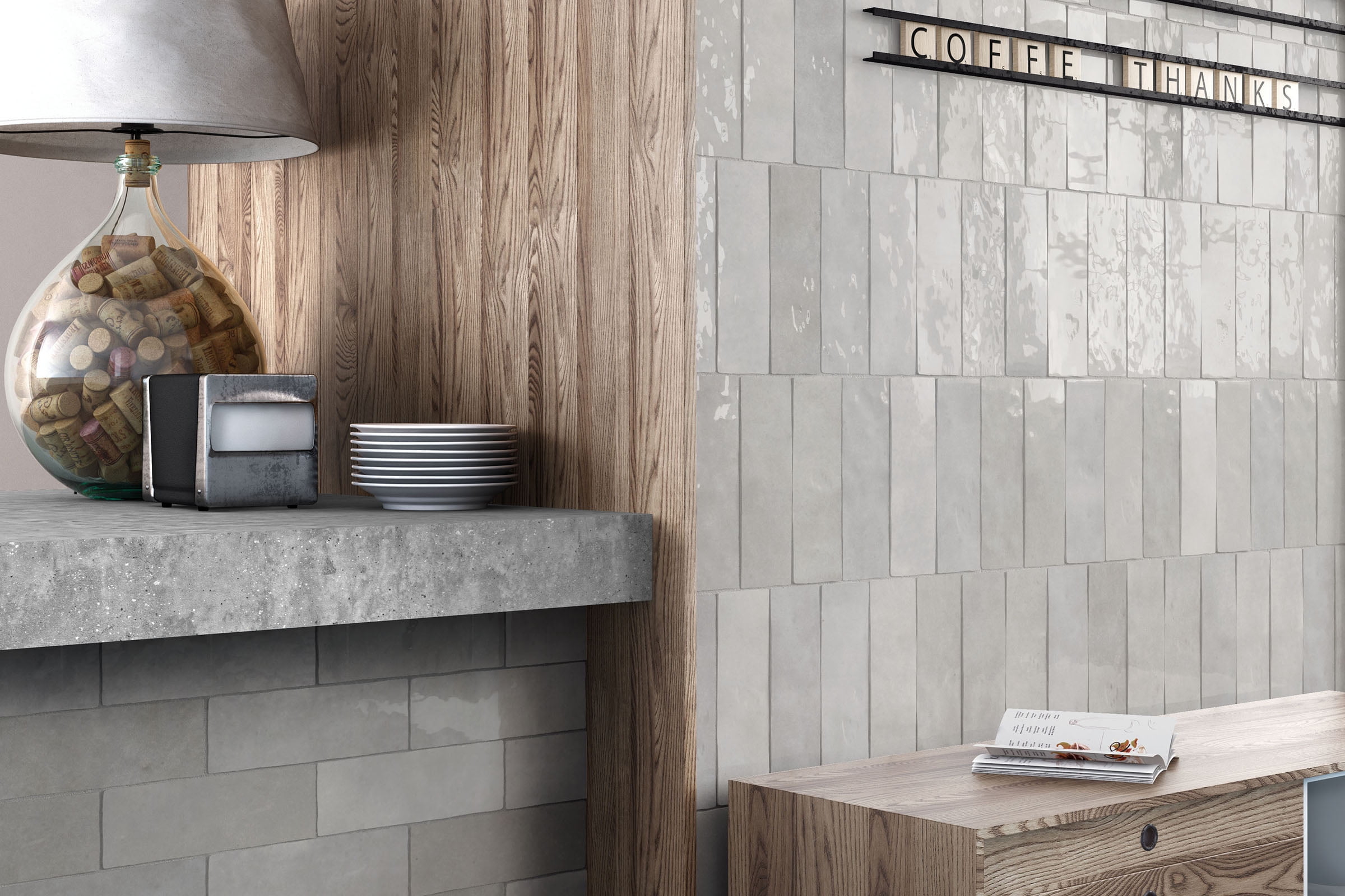 Cloe 2.5" x 8" Glossy Wall Tile in Grey (10.64 SqFt/Ctn ...