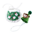 thumbnail image 2 of Conjunto de gorro y babero Salvador Navidad para perros y gatos pequeños Verde, 2 of 10