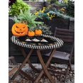 thumbnail image 4 of Halloween Fitted Tablecloth for Round Table,Trick Or Treat Quotes Table Cover with Elastic Edge Waterproof Table Cloth,Pumpkin Ghost Face Black White Plaid Table Covers for Kitchen Indoor 36-44in, 4 of 6