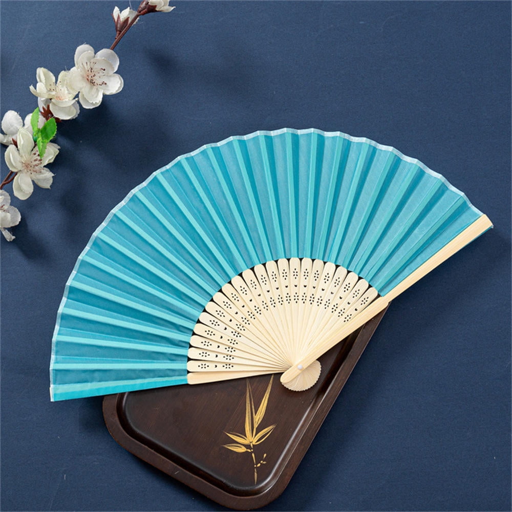 Hand Held Fan Blank White DIY Paper Bamboo Folding Fans Practice