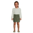 thumbnail image 2 of Wonder Nation Toddler Girl Waffle Knit Top and Corduroy Skirt Set, 2-Piece, Sizes 12M-5T, 2 of 12
