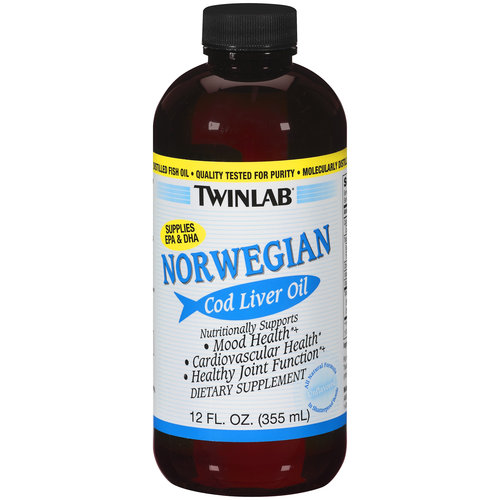Twinlab Norwegian Cod Liver Oil Liquid, Mint, 12 Fl Oz