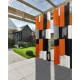 thumbnail image 3 of nqOlkjepod Outdoor Curtains for Patio Waterproof, Burnt Orange Black Grey Outdoor Privacy Panels Grommet, Vintage Contemporary Geometric Blackout Outside Curtains for Porch/Cabana 54"x84", 2 Panels, 3 of 8
