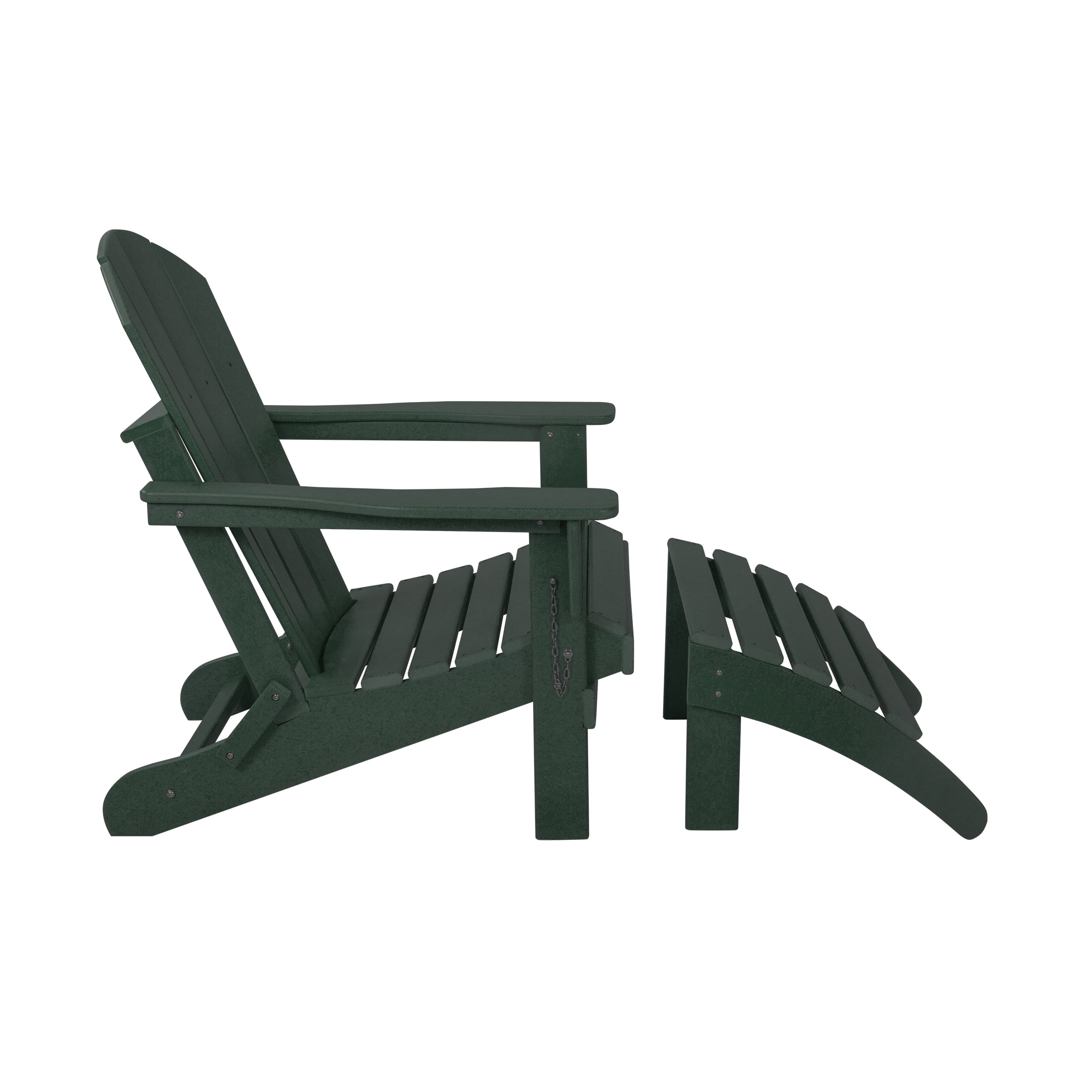 Westin Outdoor 2-Piece Set Plastic Adirondack Chair with Ottoman Footrest Included, Dark Green