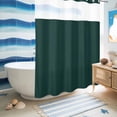 thumbnail image 5 of No Hook Shower Curtain, Pure Dark Green Shower Curtains for Bathroom with See Through Top Window, Simple Solid Color Waterproof & Washable Bath Curtain 60"x72", 5 of 9