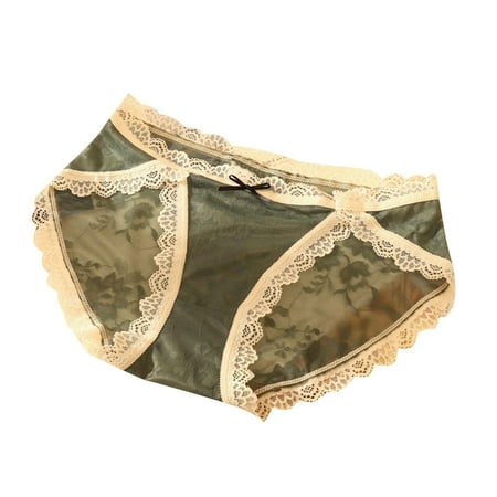 Vblhal Deals of the Week Clearance Women Sexy Hipster Lace Panties High Cut Panty Thong Low Rise Sheer Underwear No Show Stretch Brief Soft Panty Tangas
