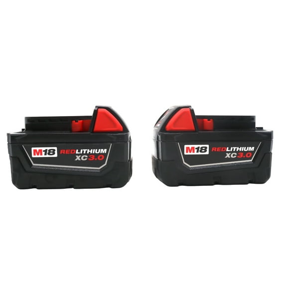 Milwaukee M18 REDLITHIUM XC 3.0 Dual Battery Pack – 2-Pack of High-Capacity 18V Lithium-Ion Batteries for M18 Cordless Tools – 3.0 Amp hour - 54 Watt hour battery