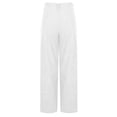thumbnail image 6 of Womens Casual Wide Leg Corduroy Pants High Waisted Up Down Straight Dress Pant Long Trousers Palazzo Pants Pockets White, 6 of 8