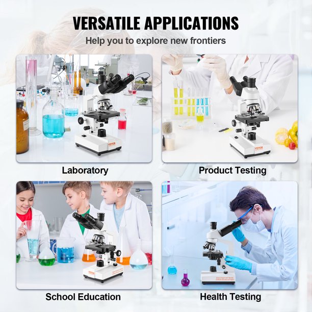 Microscope Puissant Pour étudiants Et Adultes - 200x à 4000x - Idéal Pour Observations Biologiques Et éducatives