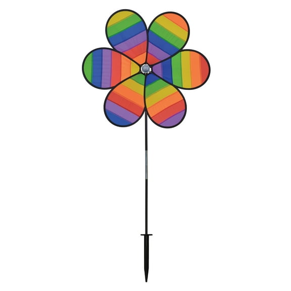 In The Breeze 2828 — Rainbow Dazee Spinner, Garden and Yard Flower Wind Spinner, Colorful Decoration
