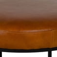 thumbnail image 4 of 18 Inch Leatherette Ottoman with Metal Base, Black and Brown, 4 of 5