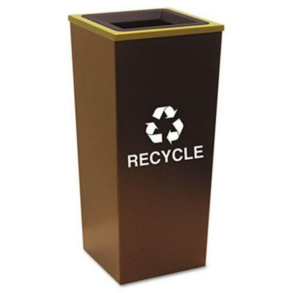 Ex-Cell RC-MTR-1 HCPR Metro Collection Recycling Receptacle  Square  Steel  18 gal  Brown