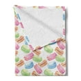 thumbnail image 2 of Dessert Soft Flannel Fleece Blanket, Pastel Macaron Watercolor Pattern Pistachio Raspberry Pumpkin Cinnamon Blackberry, Cozy Plush for Indoor and Outdoor Use, 50" x 70", Multicolor, by Ambesonne, 2 of 5