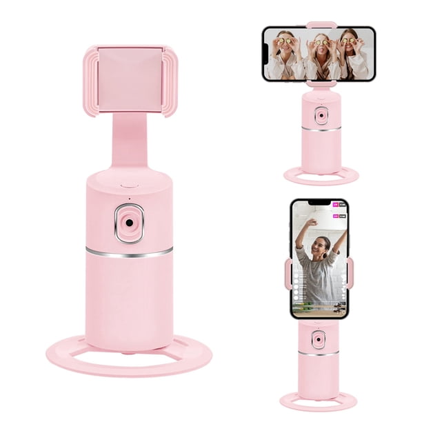 Mcbazel Trípode de seguimiento facial automático, no requiere aplicación, batería recargable, soporte de seguimiento de teléfono con rotación de 360°, soporte para cámara de teléfono para transmisión