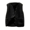 thumbnail image 2 of IMENGL Autumn Winter solid color lamb wool cotton vest pockets, Black 4XL, Size M-5XL, 2 of 4