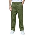 thumbnail image 2 of LEKWK Boys Uniform Pants Chino Pants Pull-On Elastic Waist Straight Leg Trousers with Pockets Kids Twill Pants 5-15Y Back to School Clothes, 2 of 9