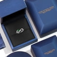 thumbnail image 5 of Gem Stone King 925 Sterling Silver Green Nano Emerald Infinity Ring for Women (0.57 Cttw, Heart Shape 4MM, Gemstone May Birthstone, Size 8), 5 of 6