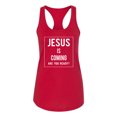 thumbnail image 2 of Wild Bobby Jesus Is Coming Are You Ready? Inspirational/Christian Women Racerback Tank Top, Red, Small, 2 of 5