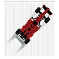 thumbnail image 3 of Ambesonne Cars Shower Curtain, Formula Car on Speedway, 69"Wx84"L, Red Black Pale Grey, 3 of 3