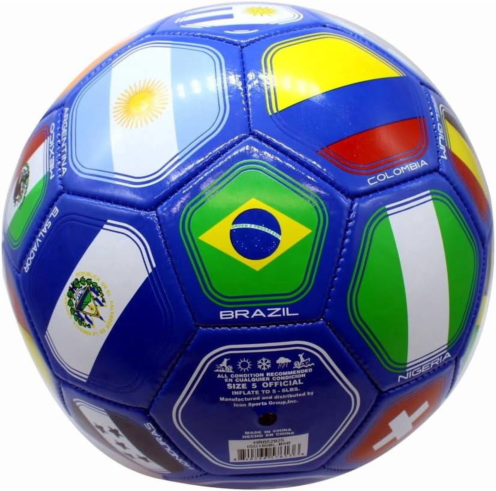 Country Flags Soccer Ball Size 5, World Club National Teams, Flag Soccer Ball - Blue