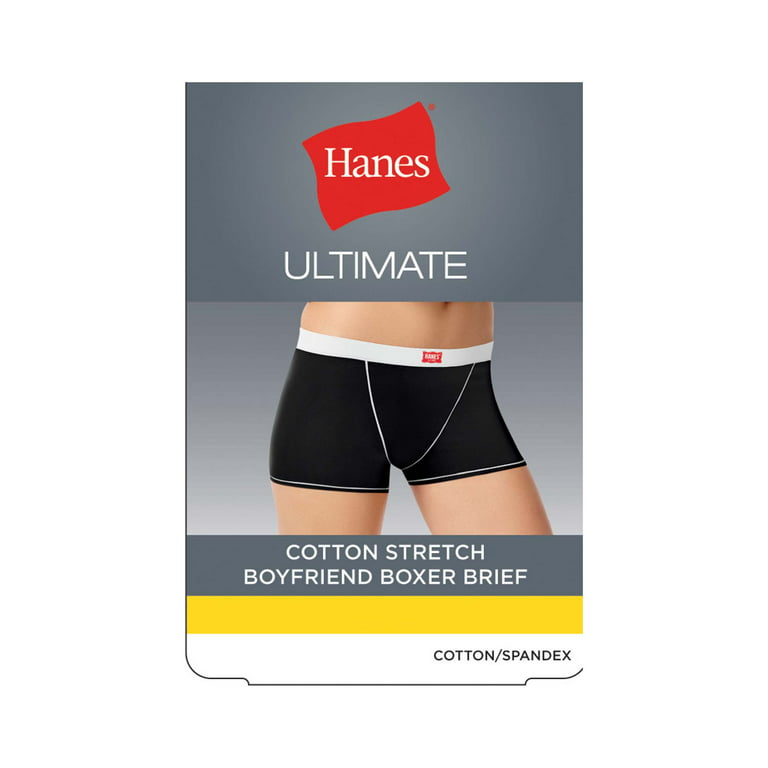 Hanes Women's Ultimate Boyfriend Vintage Boyshort Panties, 3-Pack 
